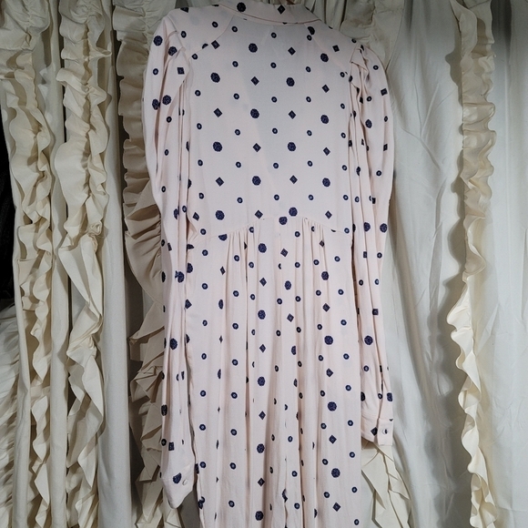 NWT Free People Star Eyes Pale Pink Print Jumpsuit Medium Straight Leg Plunging - Picture 8 of 14